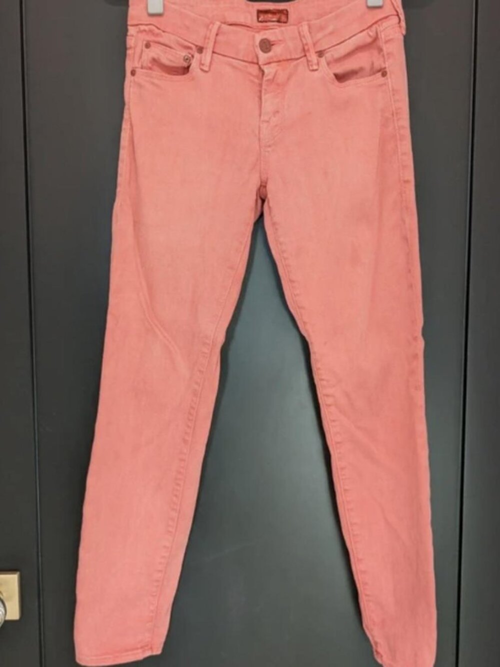 Mother Coral Pink Skinny Jeans